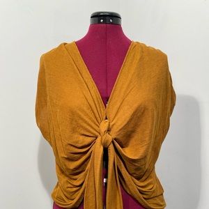 ZARA draping front tie shirt